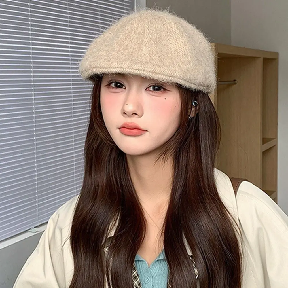 หมวกเบเร่ต์แฟชั่นฤดูหนาว สีพื้น สไตล์เรโทรฝรั่งเศส หมวกศิลปิน ดีไซน์หรูหรา เข้าได้กับทุกชุด หมวกเบเร่ต์ผ้าสักหลาดสำหรับผู้หญิง