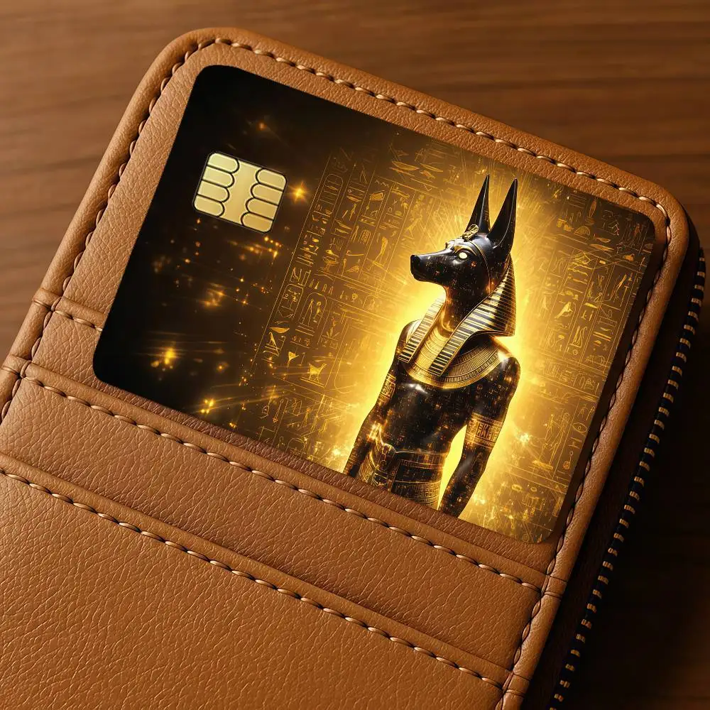 Anubis Mysterious and Ancient Credit Card Public Transportation Cards Protective Sticker Waterproof Card Face Decoration 4PCS