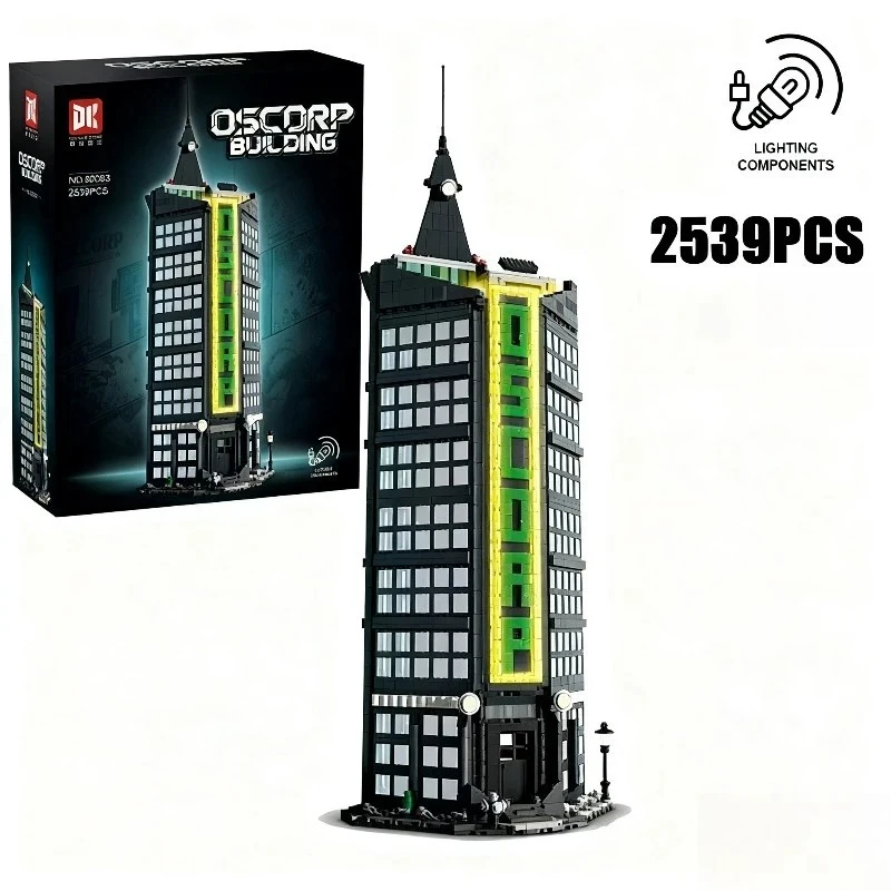 

2539PCS Creative Black Building Mansion Building Blocks Landmark Building Desktop Ornament Construction Bricks Toy Gift