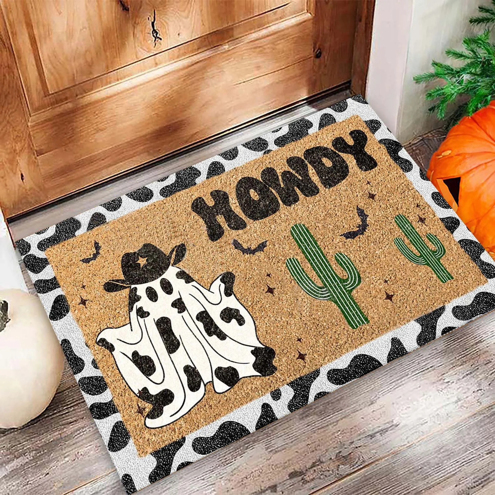 Halloween Rug Delicate Workmanship Funny Skull Pumpkin Pattern Home Doormat Bathroom Decoration Rug Home DéCor Halloween Doormat