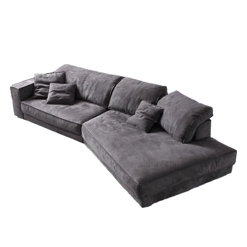 

Sofa matte cloth villa furniture special-shaped corner wabi sand wind size apartment living room combination