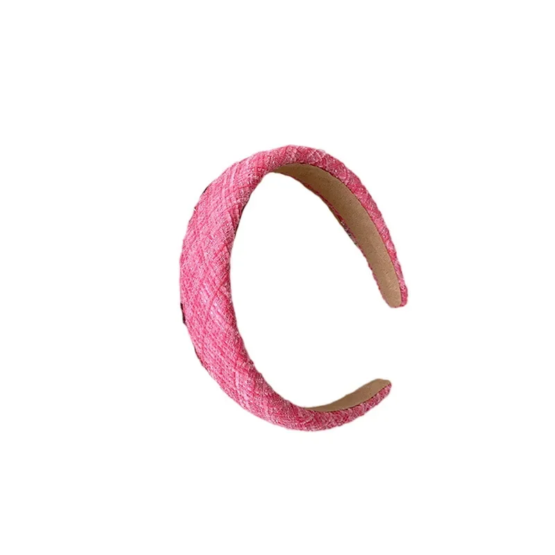 Rose Pink Collection~High Grade Thick Korean Version Small Wind Rose Red Mesh Sponge High Head Hair Band Female