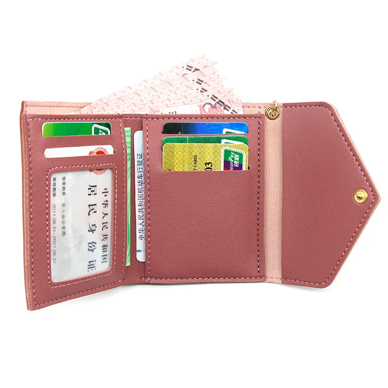 Women's Wallet Retro V Shape Short Wallet Trend Small Fashion Purse Coin Purse Ladies Card Bag