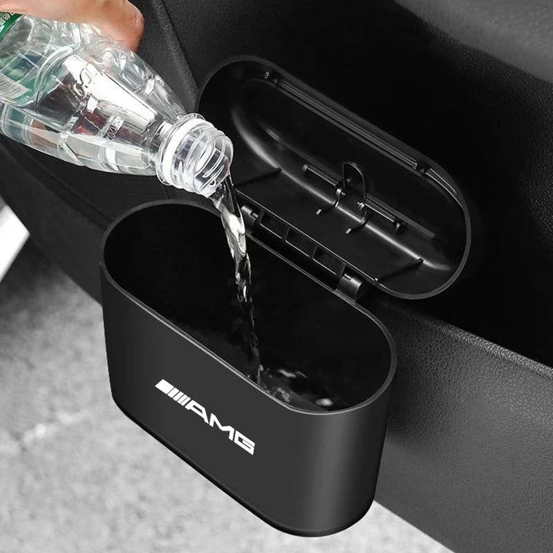 Car Trash Can Garbage Bin Storage Box Interior Accessories For Mercedes Benz AMG E S C A B Class GLE GLS GLC CLA GLA GLK GLB ML