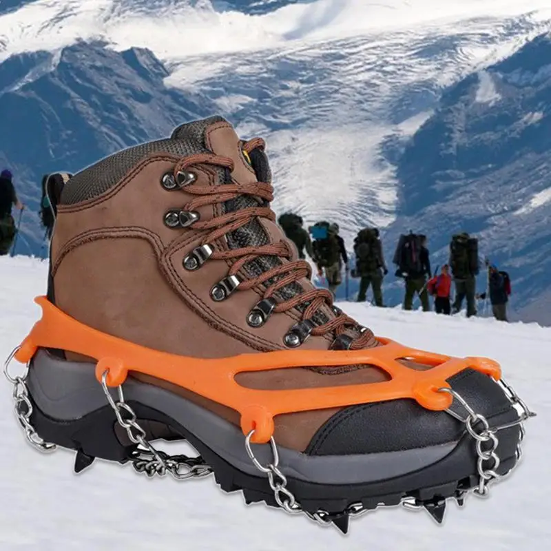 Leats de traction coordonnants en acier inoxydable pour la marche et la randonnée, poignées de traction pour la glace et la neige, 8 pointes