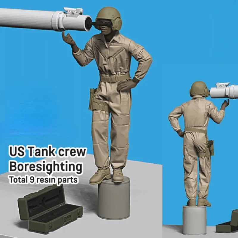 

Масштаб 1/35, миниатюрная модель солдата из полимерной смолы, военный современный американский военный танк, инспектор, разборная и Неокрашенная модель N2234