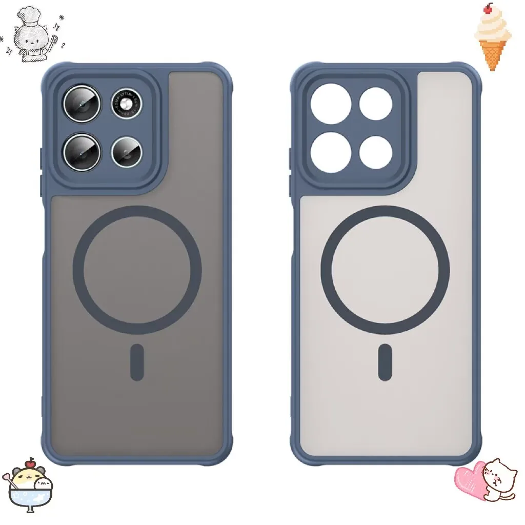 Case For Motorola Moto G56 G66Y G66J ELVEV Magnetic Translucent Frosted Matte Hard PC+TPU Waterproof Protective Phone Cover