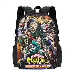 World Heroes Mission Poster Bag Backpack For Men Women Girls Teenage Mha Movie Manga World Heroes Mission New Anime Movies Deku