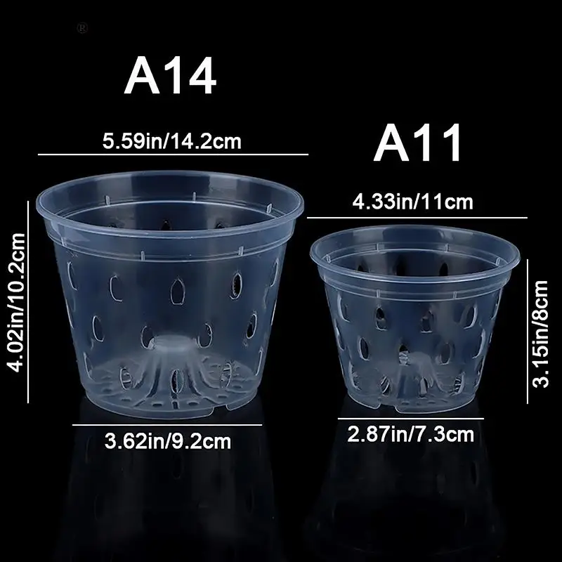 1Pc Flowerpot Garden Planter Drainage Pots with Holes Transparent Orchid Baskets Plastic Breathable Flower Pots Accessories