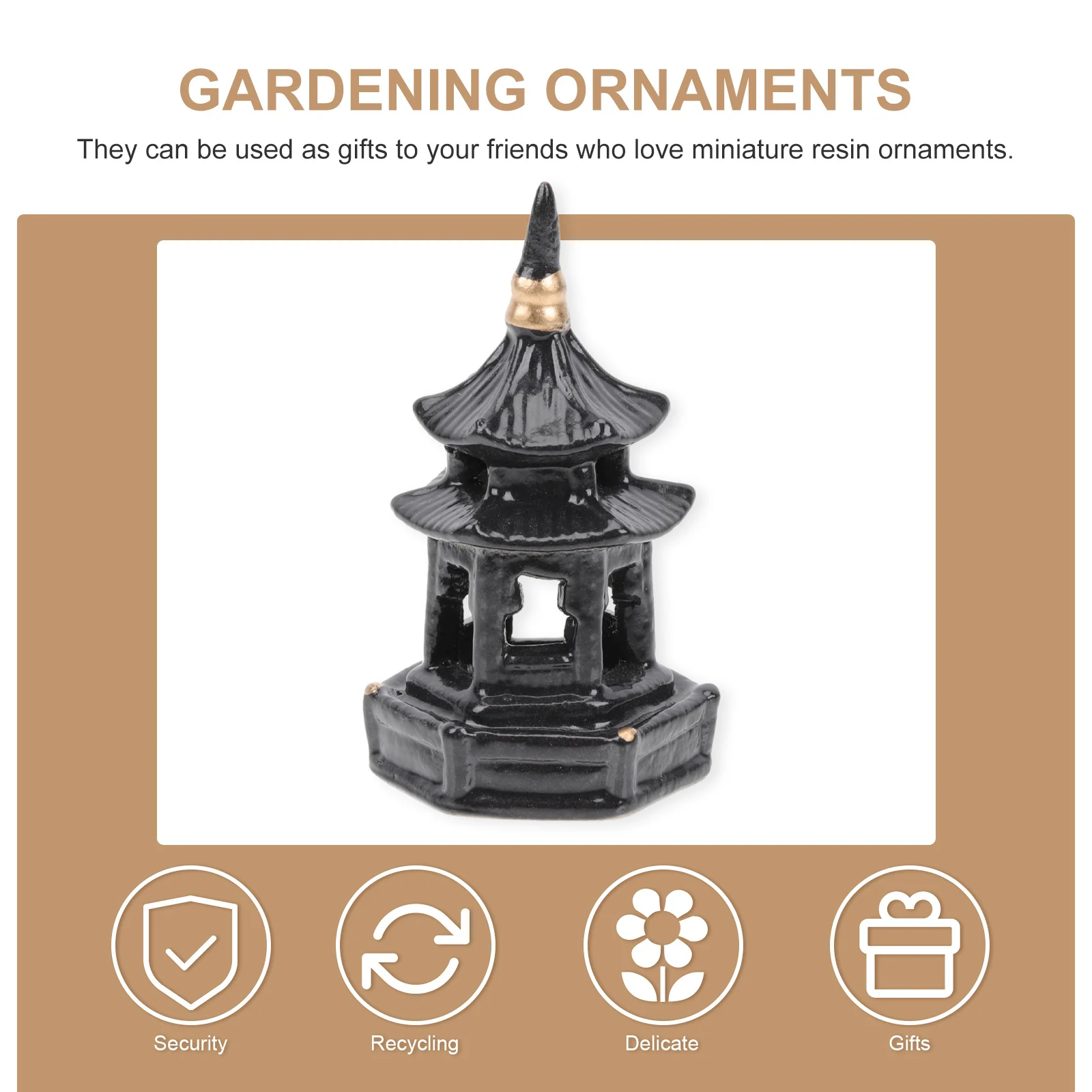 

3Pcs Tea Pet Ornaments Ceramic Pagoda Shape Decor for Garden Landscaping Micro Landscape Outdoor Home Desktop Decoration