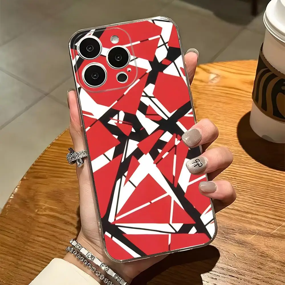 Eddie Van Halen Graphic Guitar Phone Case For Iphone 15 Pro Max 14 16 Plus 11 12 Mini 13 Pro 7 8 X XR XS SE Transparent Cover