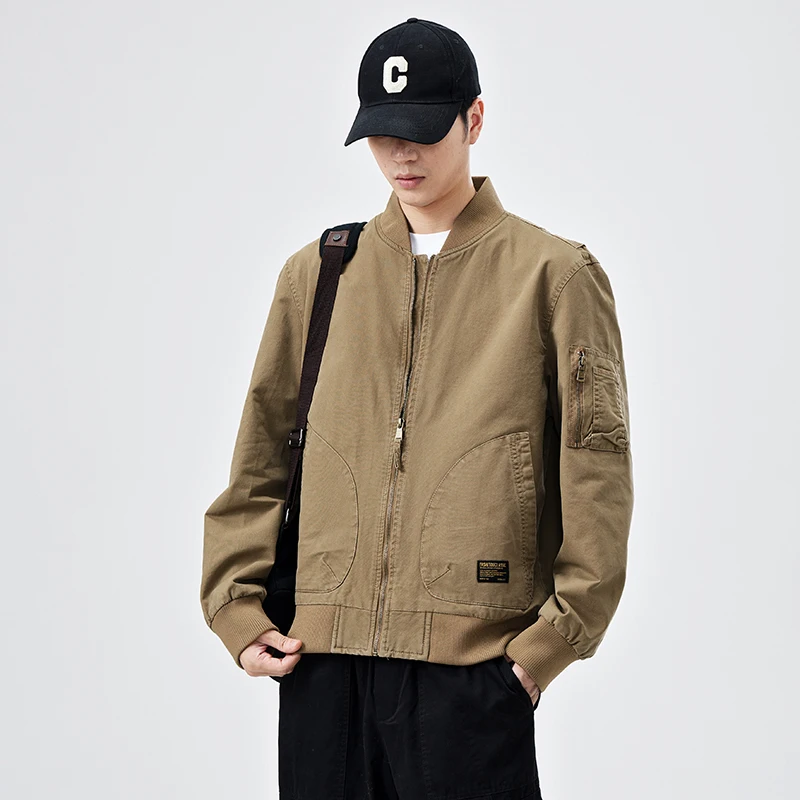 

High-end fashion casual men's jacket coat High Street tide retro loose jacket workwear tops male models