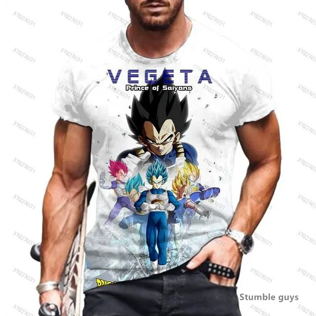 2026 Summer Unisex Soft Touch Anime Dragon Ball T-shirt Goku Kakarot Vegeta Super Saiyan Oversized