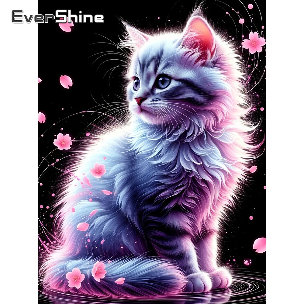 Evershine Diamant Mosaik Katze Bild von Strass Kreuzstich Malerei Tier voller Bohrer Stickerei neue Ankunft Wandkunst