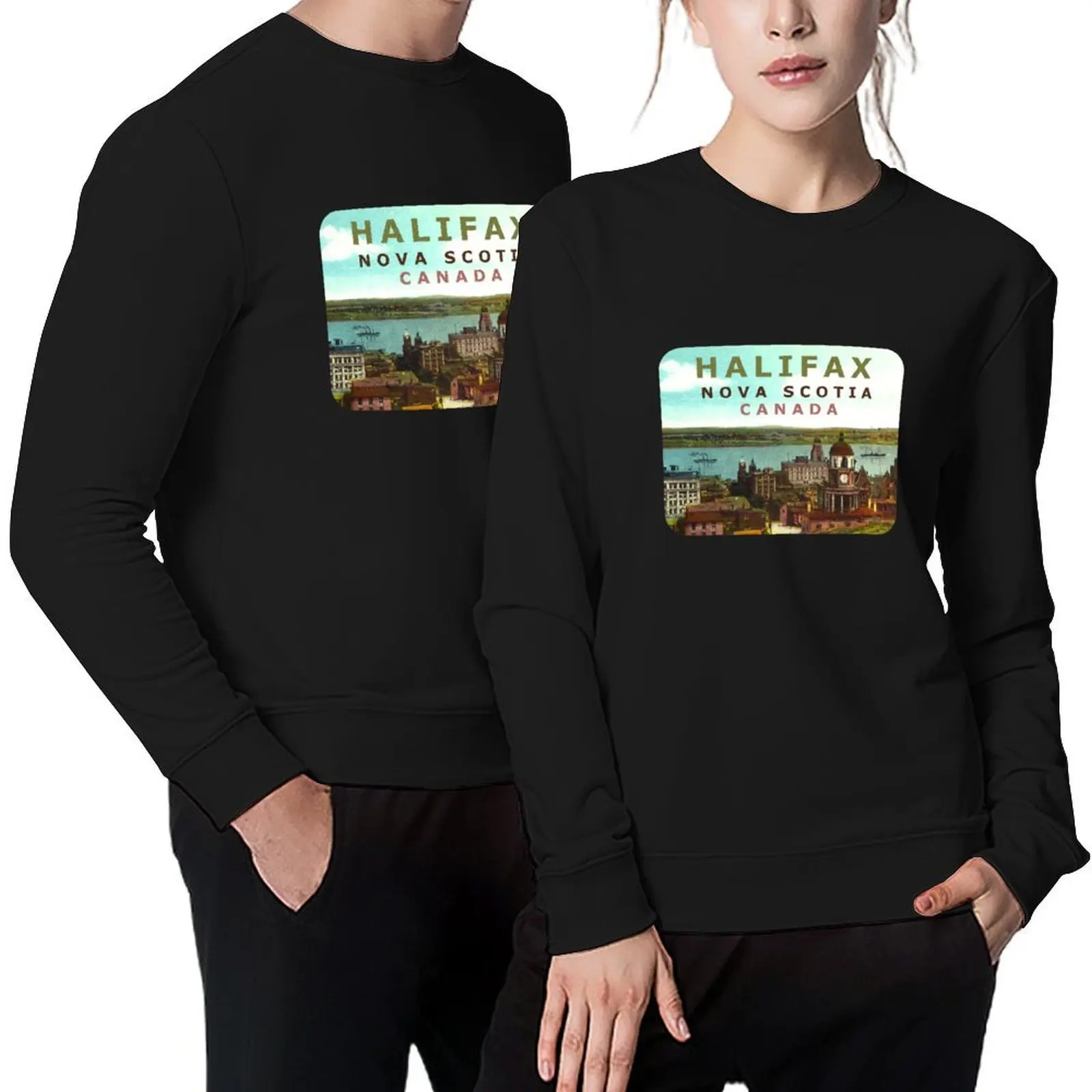 Halifax Nova Scotia Canada Vintage Travel Decal Pullover aesthetic clothing male clothes men's clothing blouse men's sweatshirt