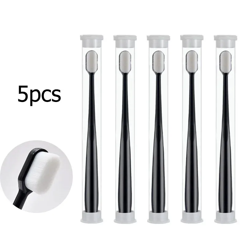 3/5 Uds cepillo de dientes suave ultrafino millones de nanocerdas cepillo de dientes para adultos limpieza profunda de dientes cepillo Dental portátil de viaje