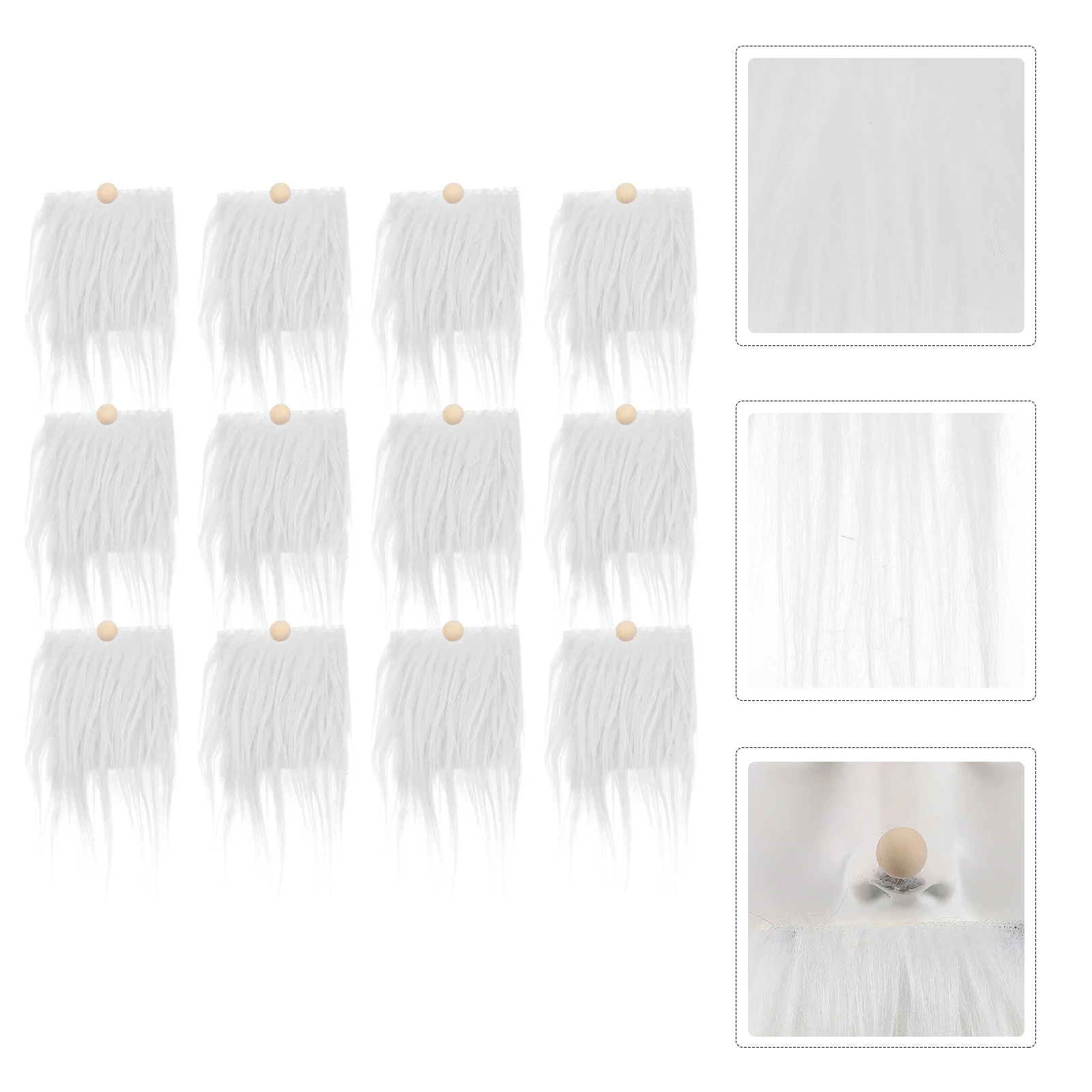 

12 Sets Dwarf Beard Gnomes Decor Faux Fur DIY Material Decorate Pre-Cut Fluffy Wood