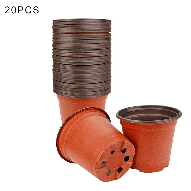 20pcs Plastic Seedling Pots Simple Nursery Planting Pots Starter Containers For Home Garden Flower Vegetable Seed Growing