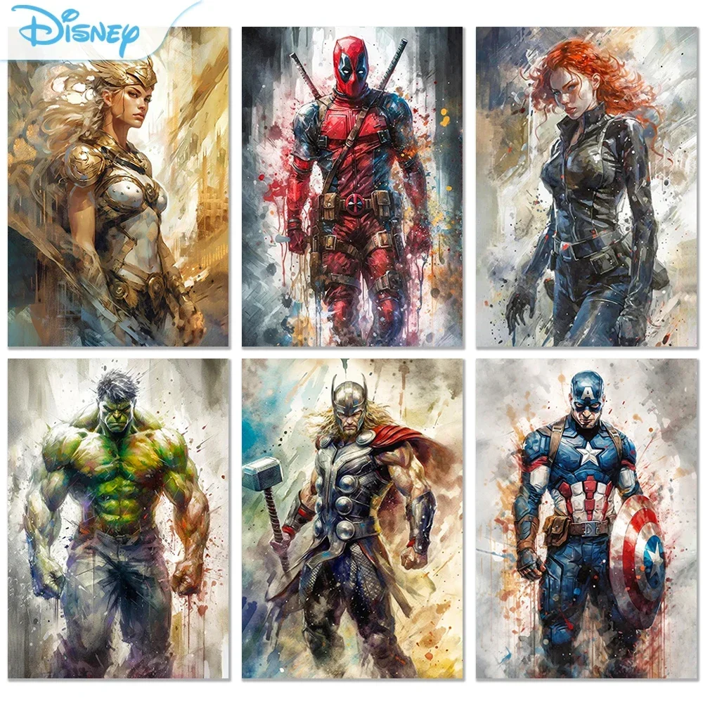 Disney Diamond Painting Superhero Spiderman Iron Man Hulk Art Mosaic Rhinestones 5d Diamond Embroidery Child Home Decor