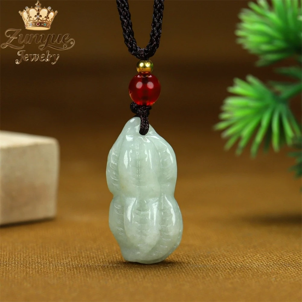 

High-End Jadeite Peanut Pendant Luxury Quality Jewelry Best Selling Fashion Jewelry Exquisite Popular Elegant Charms Young Gift