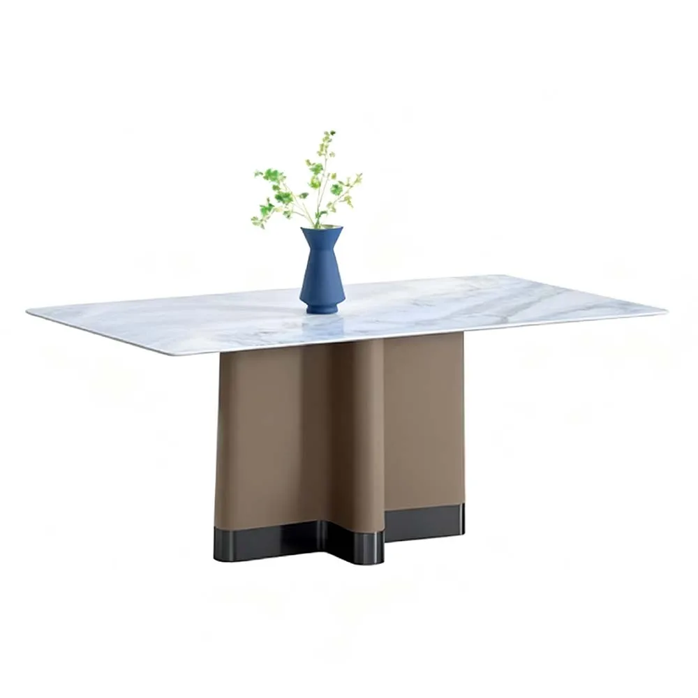 Modern Eco-Friendly Waterproof Marble Dining Table Chair Set for School Small Apartment Hotel Use 4-Person Rectangular Dining