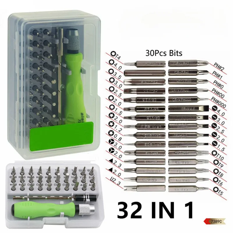 

Joact Tool 32 in 1 Precision Interchangeable Screwdriver Set Mini Electronic Screwdriver Bits Multi-size screw