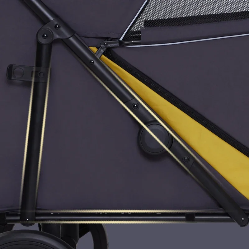 Fabricação de carrinhos de gatos dobráveis grandes, carrinhos de cães de estimação de luxo populares para viagens