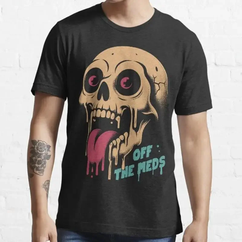 Off The Meds Essential Black Men T Shirt Size S to 5XL