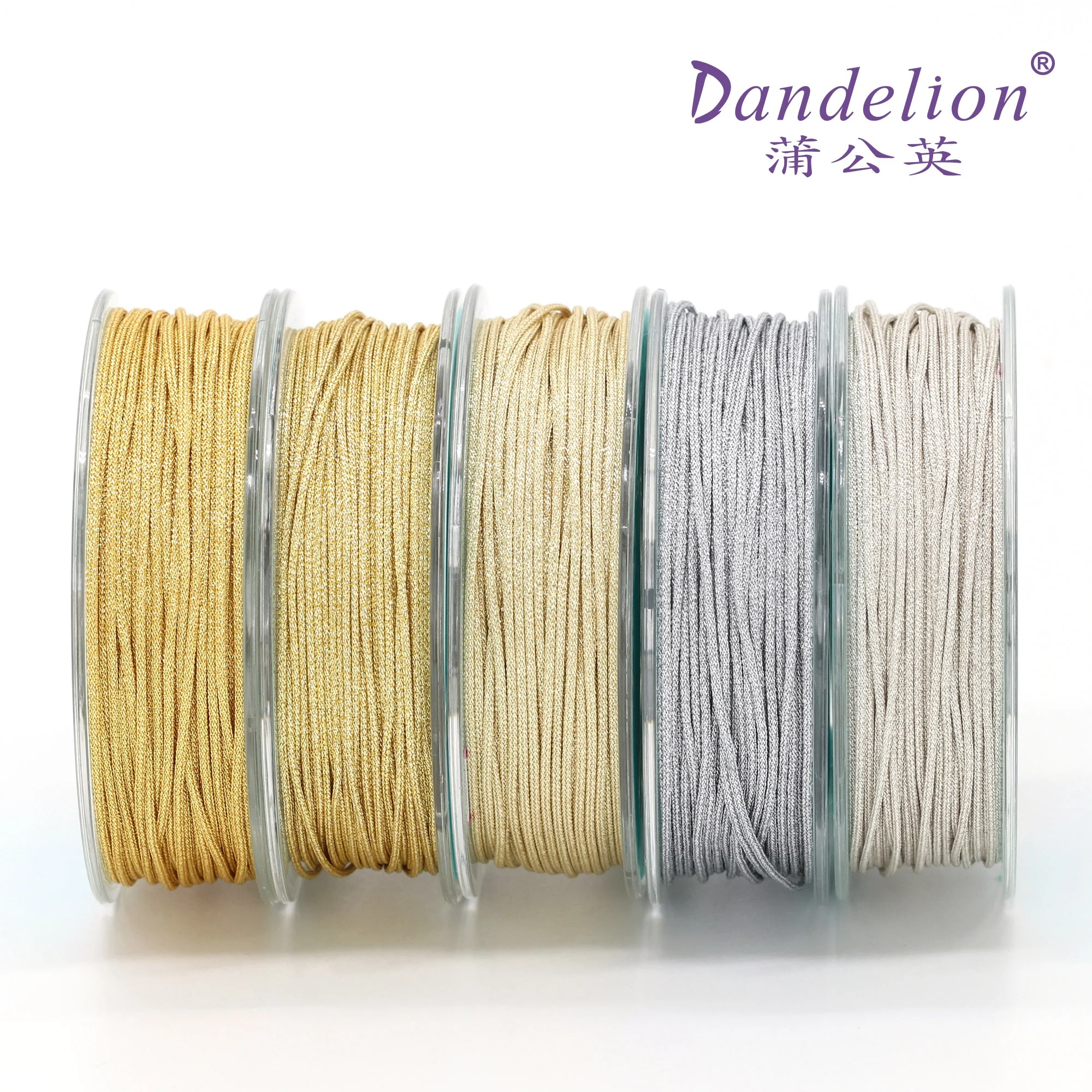 Dandelion G 0.65&0.85mm Jewelry Cord Polyester Cord Jewelry Accessories Bracelet and Necklace Material 5 Colors Gold Silver