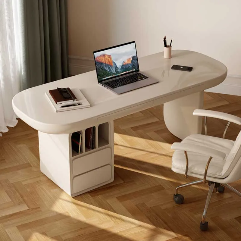 

Luxury Study Computer Table Modern White Big Office Desk Computer Table Storage Home Drawers Escritorio Oficina Furniture