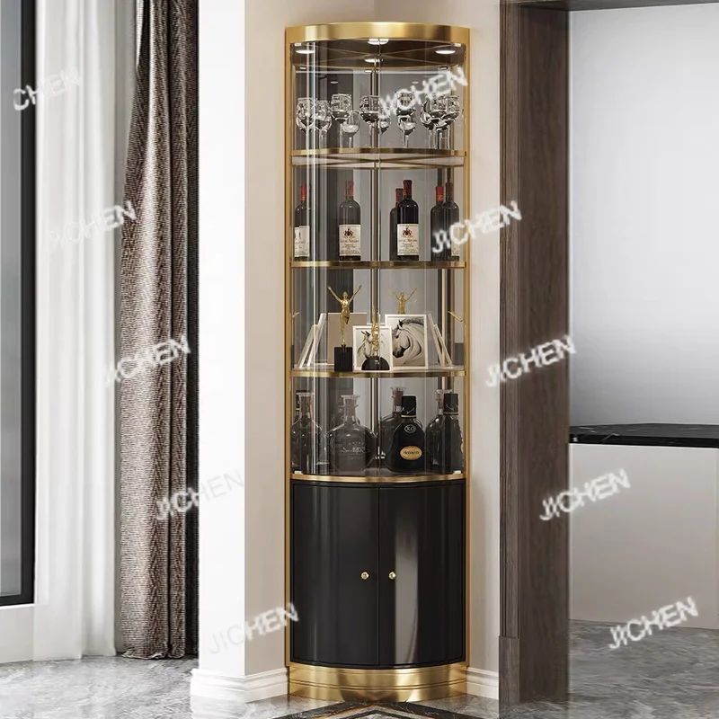 

Угловой шкаф-витрина Custom Country Garden: роскошный стеклянный винный шкаф для гостиной, веерообразная настенная полка