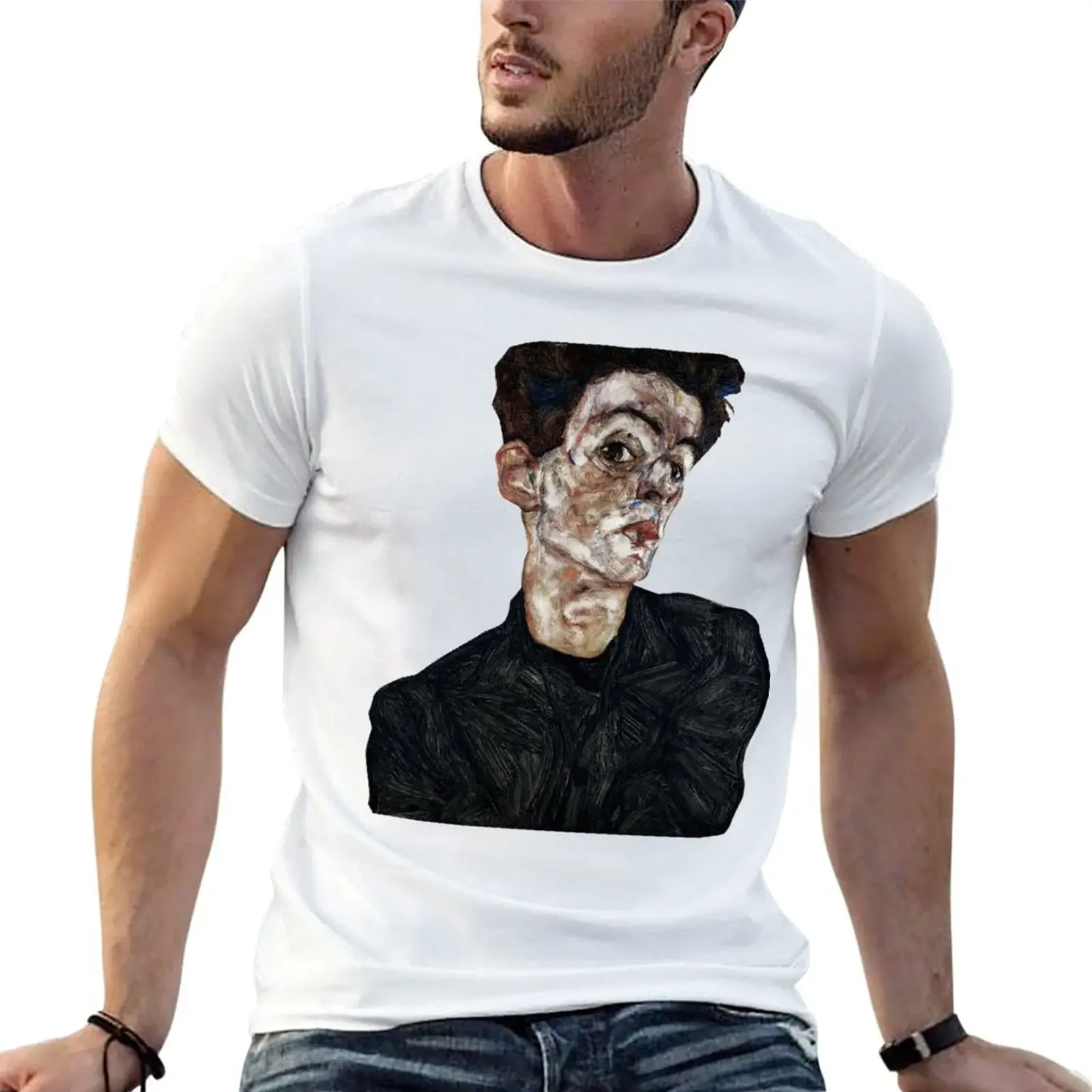 

Egon Schiele - Self-Portrait T-Shirt blanks oversizeds graphic t shirts plus size clothes t shirt for men