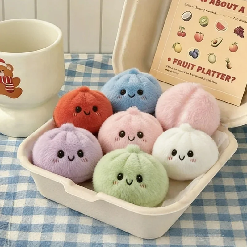 Plüsch-Dekompressions-Baozi-Heilungsserie, weicher, süßer Baozi-Anhänger, Plüsch-Schlüsselanhänger, niedliche Cartoon-Puppe, Mädchen-Geschenk