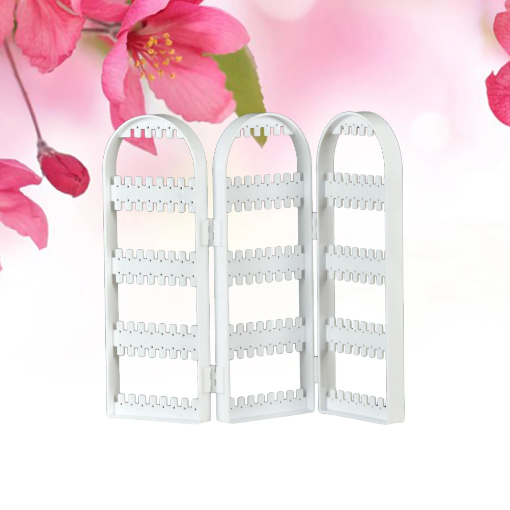 

Earring Rack Holder Stand Foldable Display Storage Rack For Jewelry Ring Watch Dust-Free Protection Portable Design
