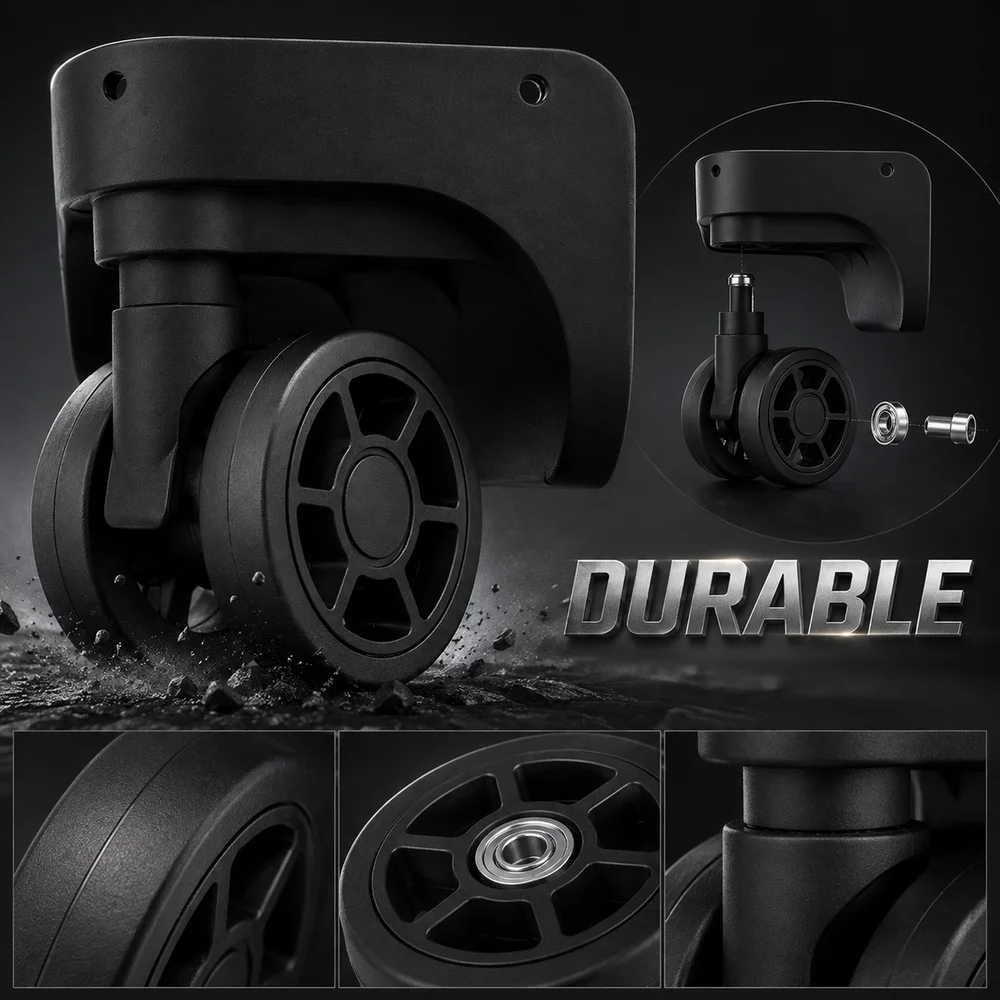 Replacement Spinner Caster Wheels Kit For Luggage Trolley Suitcase Bag Universal Fit with 360° Swivel Bearing Silent Rolling Dur