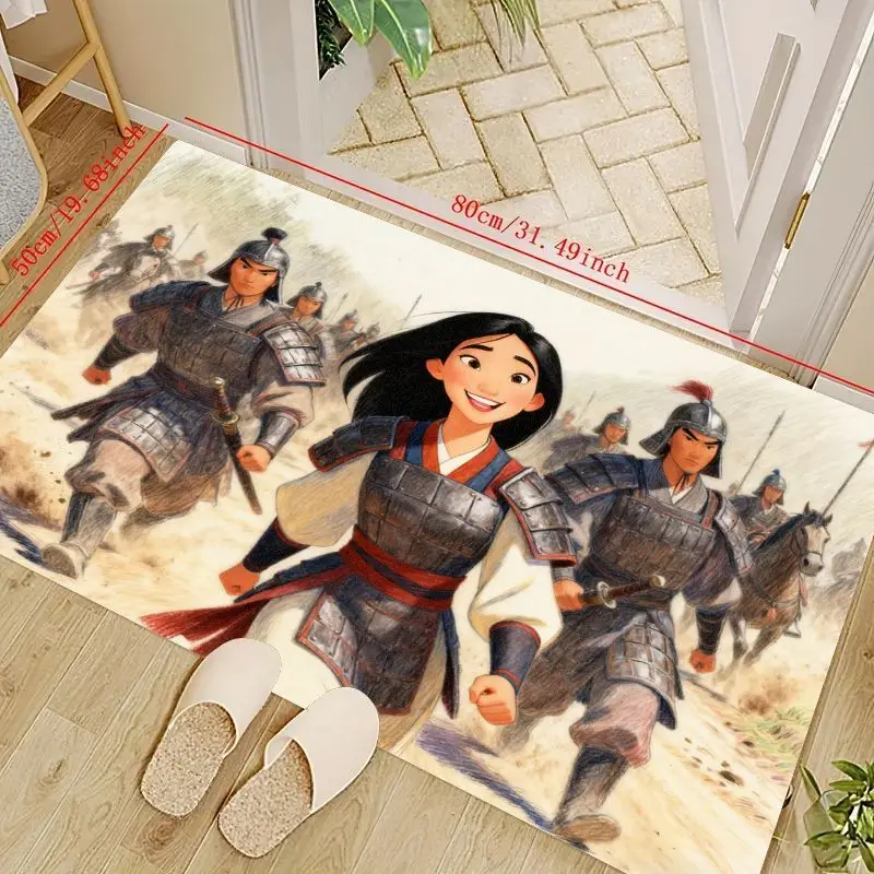 

1 шт. Коврик Disney Mulan Warrior Princess, коврик для храбрых боевых сцен для декора детской комнаты, спальни для девочек, игровая комната,