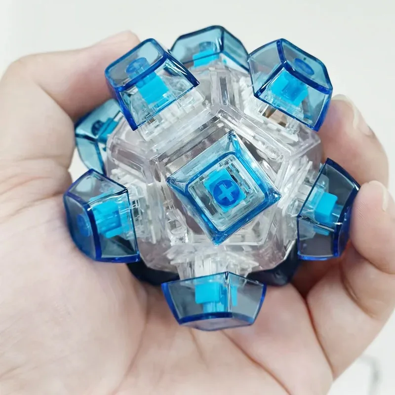 Creative Spherical Keyboard Key Fidget Toy, Anti-Anxiety Stress Relief Finger Game for Adults, Portable EDC Office Desk Toy