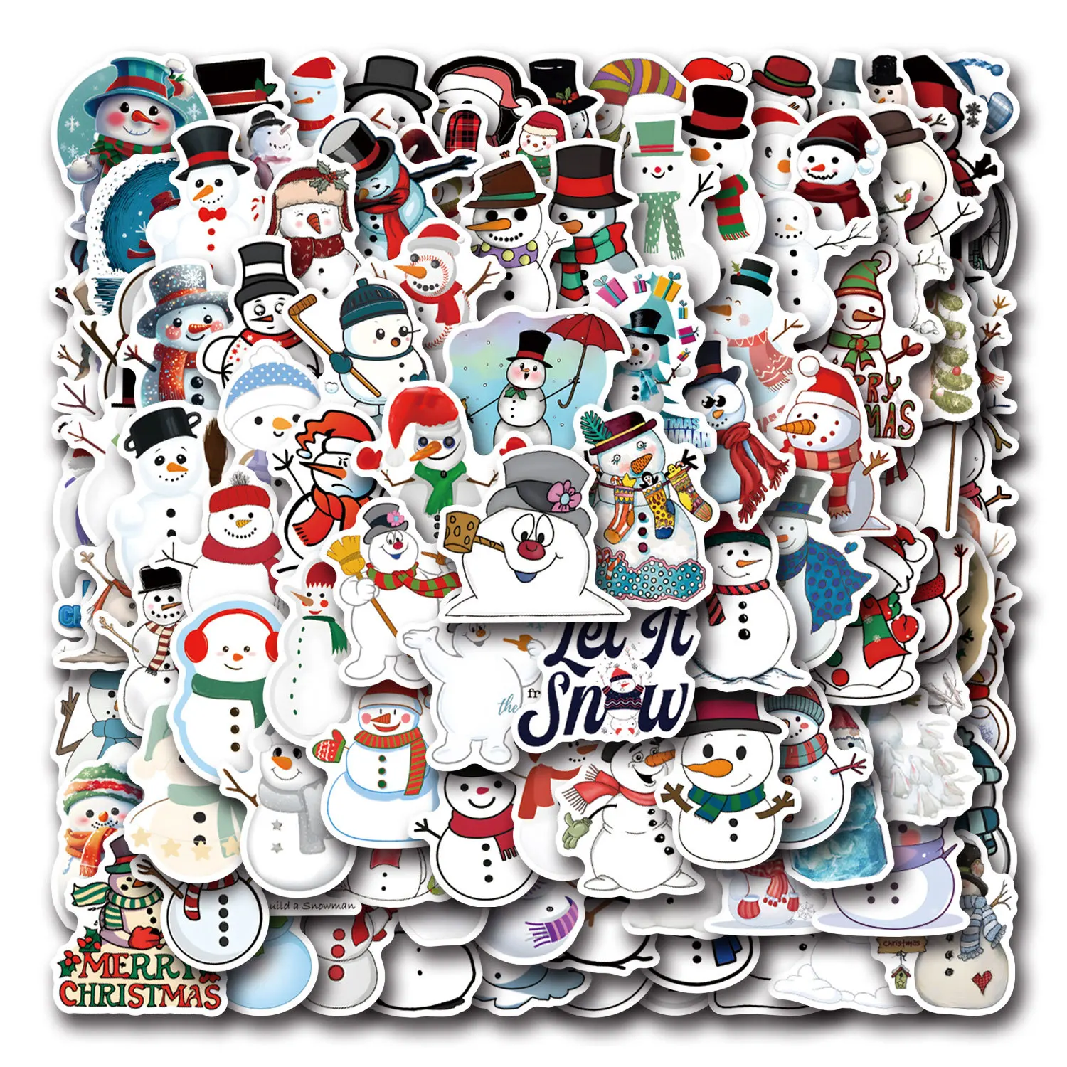 

10/30/55/110PCS Cute Cartoon Snowman Graffiti Sticker DIY Gifts Toys Waterproof Decals for Scrapbooking Laptop Phone Decorative