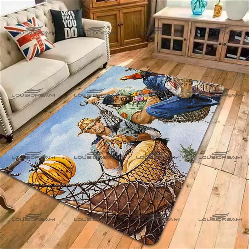 Bud Spencer & Terence Hill Decorative Carpet Square Flannel Character Art Rugs Modern Home Living Room Floor Mats Bedroom Carpet