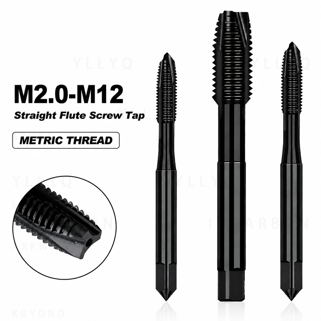 Metric Fine Thread HSSE Spiral Point Tap Straight Flute Screw Plug Tap Stainless Steel Thread Tapping Tool CNC Machine Tool