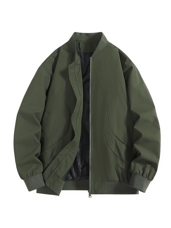 

Мужская куртка с бейсбольным воротником, свободного кроя, ветрозащитная, для активного отдыха, весна-осень, рабочая одежда, полиэстер, длинный рукав, застежка-молния