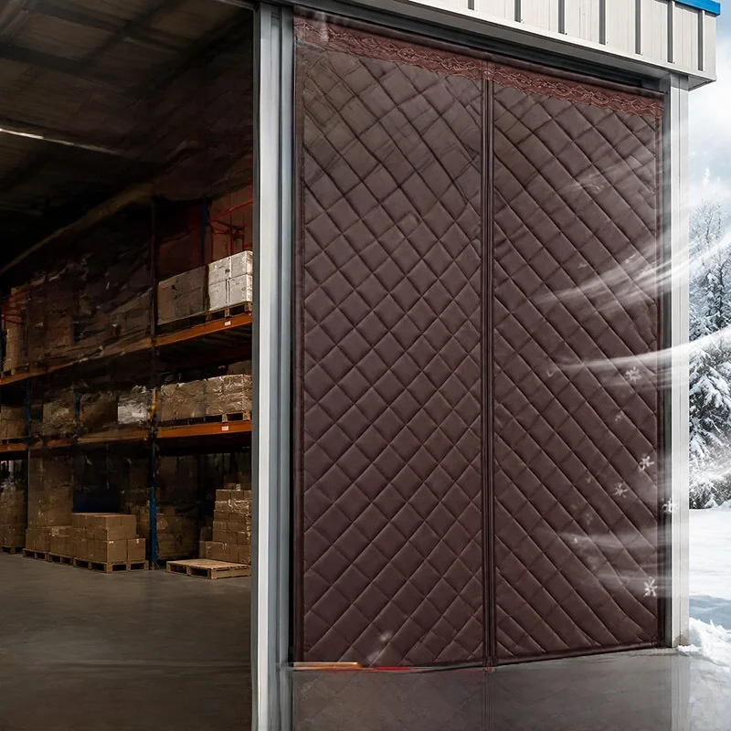 Thermal Cotton Door Curtain Windproof Modern Minimalist Style Magnetic Absorption Wide Home Use Insulation Partition Curtain