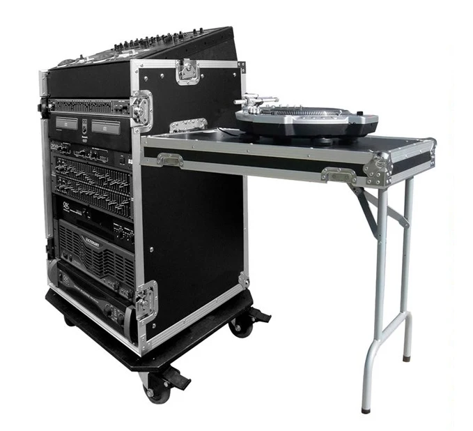 

Hight Quality Aluminum -11U SLANT RACK, 16U VERTICAL RACK, WITH CASTERS and TABLE(XY-637)