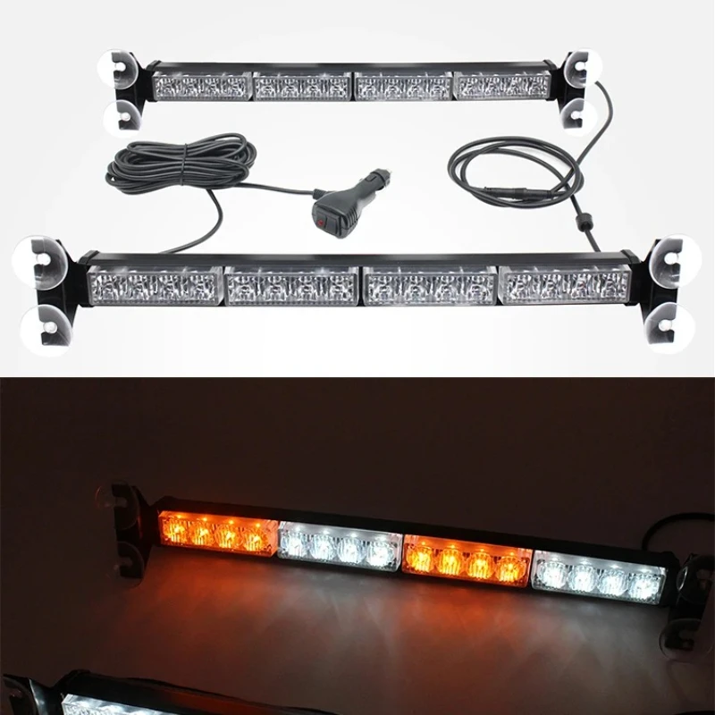 High Visibility Emergency Flash Sun Visor Light Bar - Windshield Mounted Safety Warning Beacon with Car Truck Wireless