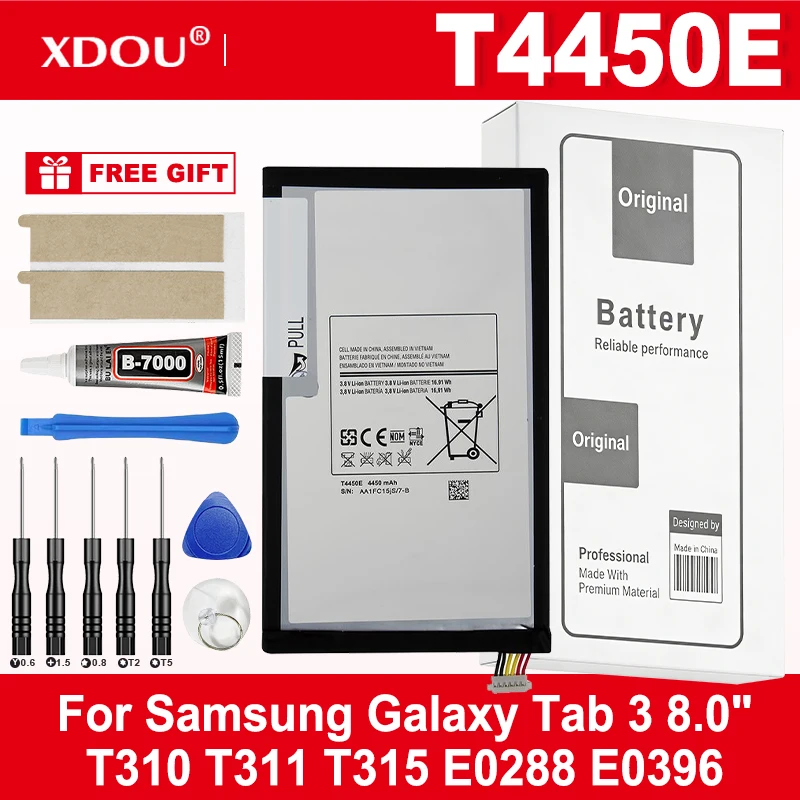 Brand New Tablet T4450E Battery 4450mAh For Samsung Galaxy Tab 3 8.0'' T310 T311 T315 SM-T310 T3110 E0288 E0396