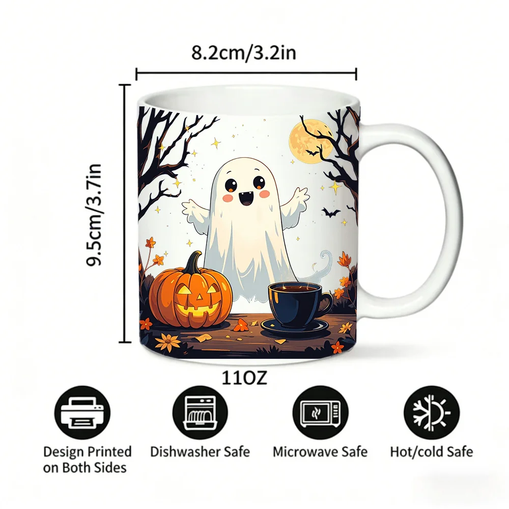 2026 Fashion NEW Mug Coffee Cup Ceramic Cup Spooky Halloween Night with Ghostly Delights and Warm Autumn Drinks