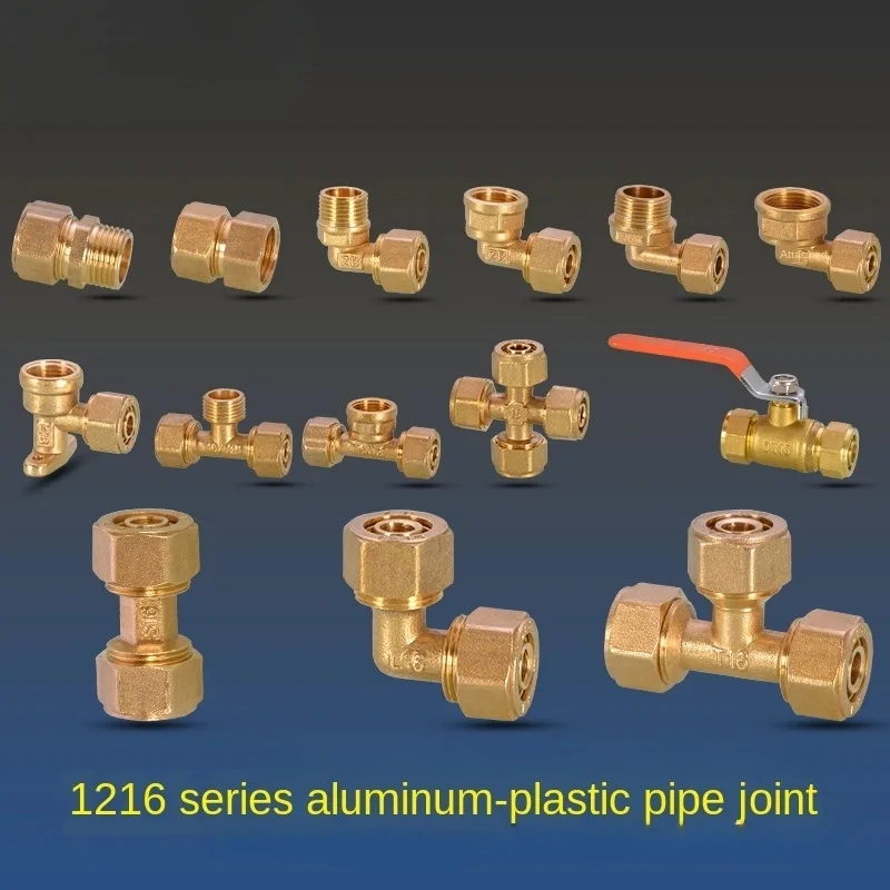 

1216 алюминиево-пластиковая труба 1/2 дюйма, резьбовое соединение, медные фитинги, бытовой солнечный водонагреватель, колено трехходового шарового крана