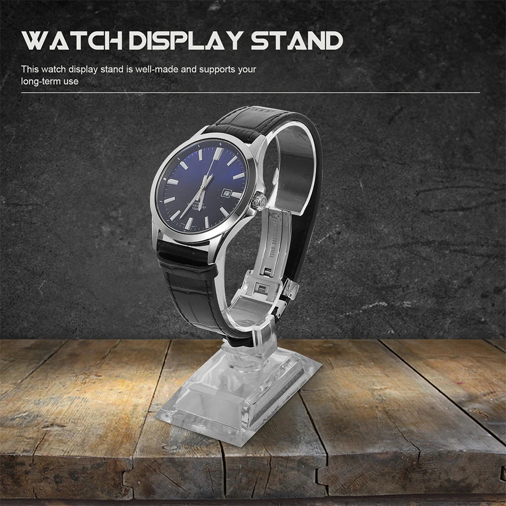 

12pcs Watch Display Stand C-Shaped Clear Acrylic Holder for Men Women Durable Scratch Resistant Showcase Countertop Universal
