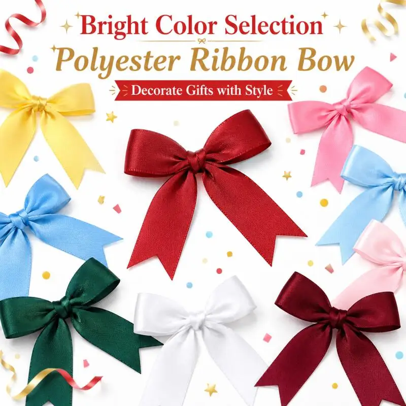 

100/50Pcs Color Ribbon Bows Large Satin Bows Floral Craft Decoration DIY Party Decor 85x85mm