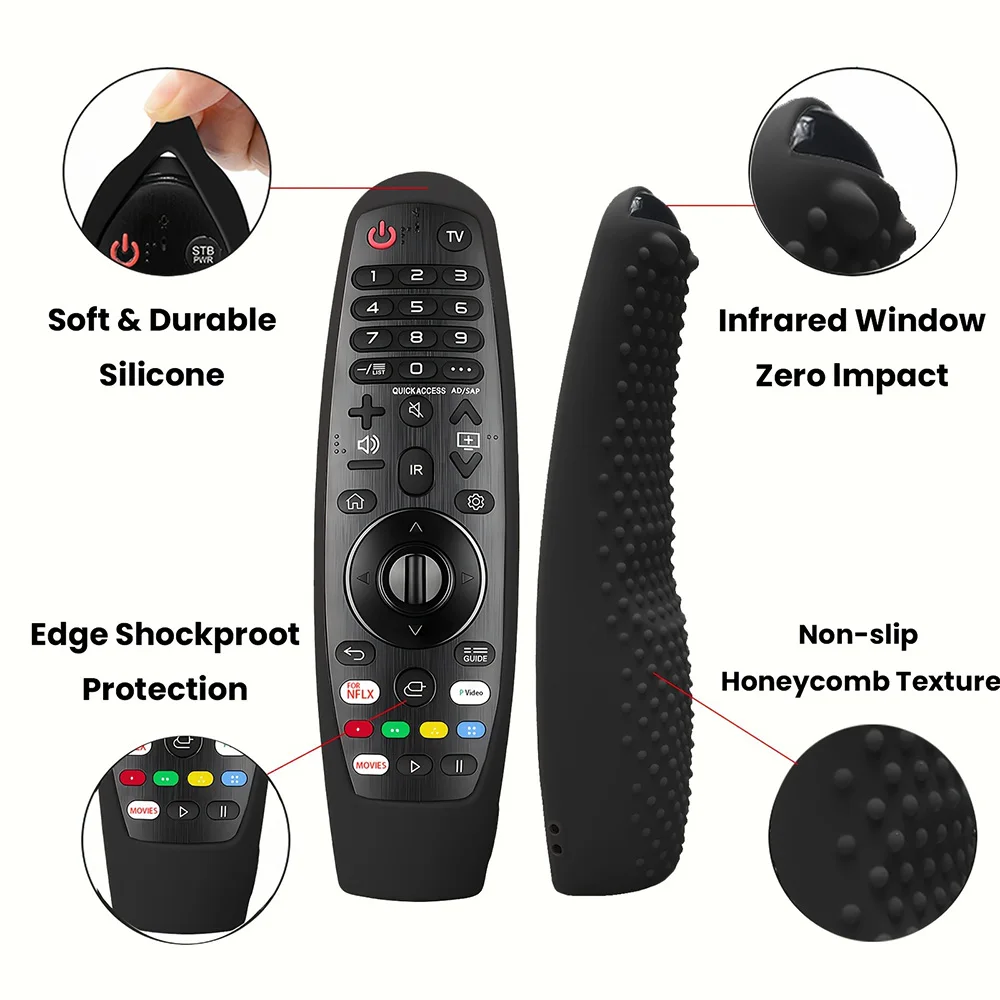 MRSVI Silicone Remote Cover for LG AN-MR20GA,AN-MRI9BA,AN-MRI8BA,Non-Slip Skin Grip Protector,Shockproof Dust Proof Pet Proof